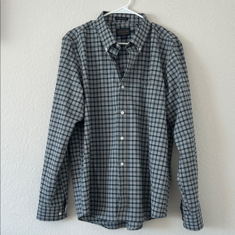 Pendleton Navy and Charcoal Men’s Plaid Shirt